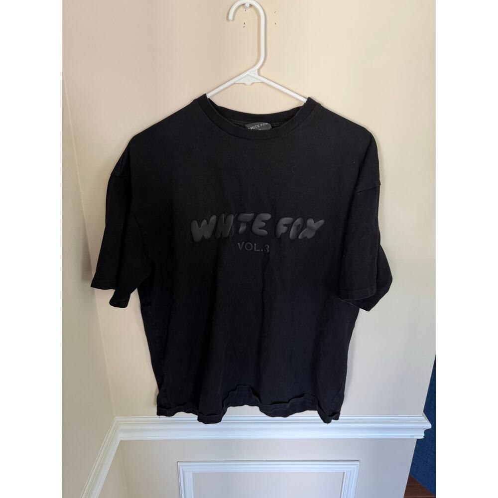 White Fox Vol. 3 Black Heavyweight Oversized T-Shirt Preppy Summer Casual- S/M - Picture 3 of 10
